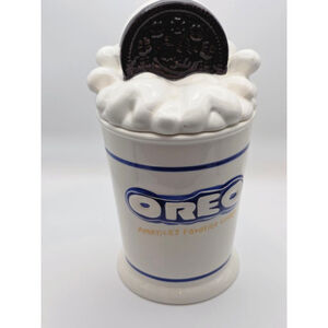 Oreo Cookie Jar Food Storage One Size White Blue